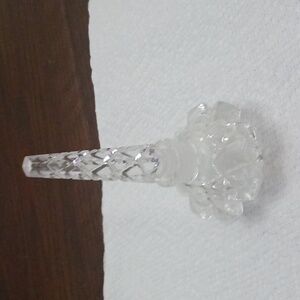 Vintage Art Deco Cut Diamond Glass Perfume Bottle.